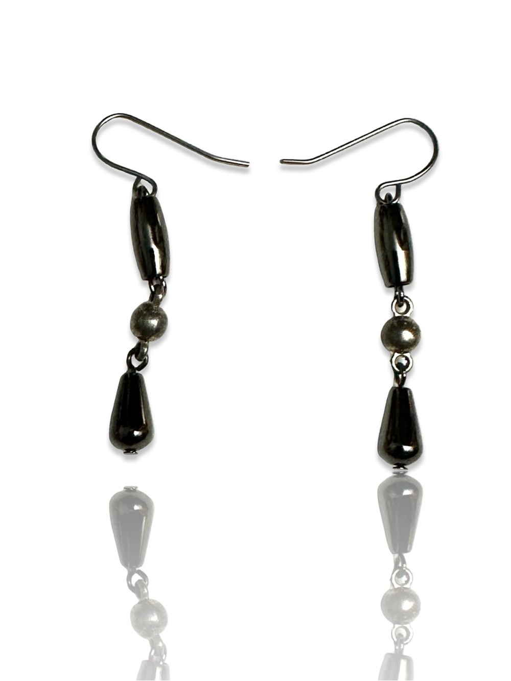 (2 for $30) Artisan Hematite-Tone Drop Earrings